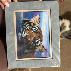Tiger Art Print in Gray Frame